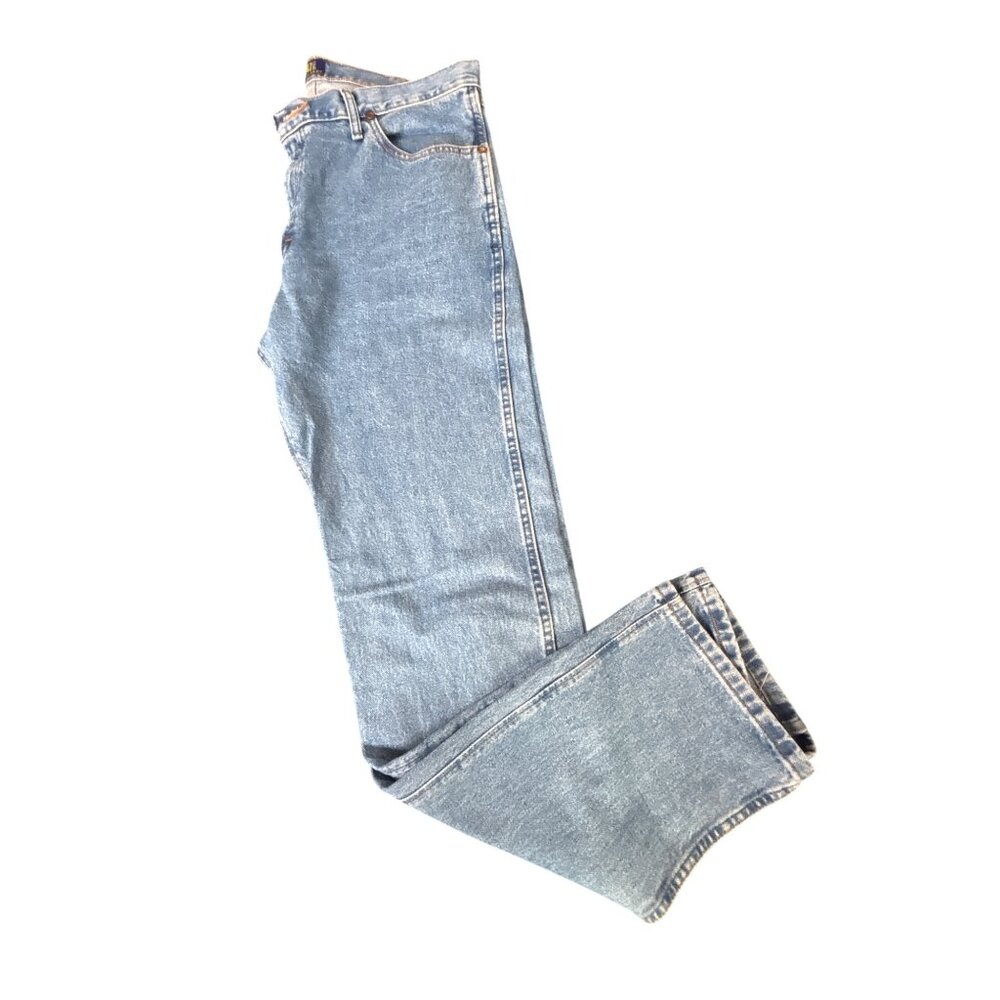 Wrangler 47MWZ Men's Light Wash Straight Leg Jeans Size 36